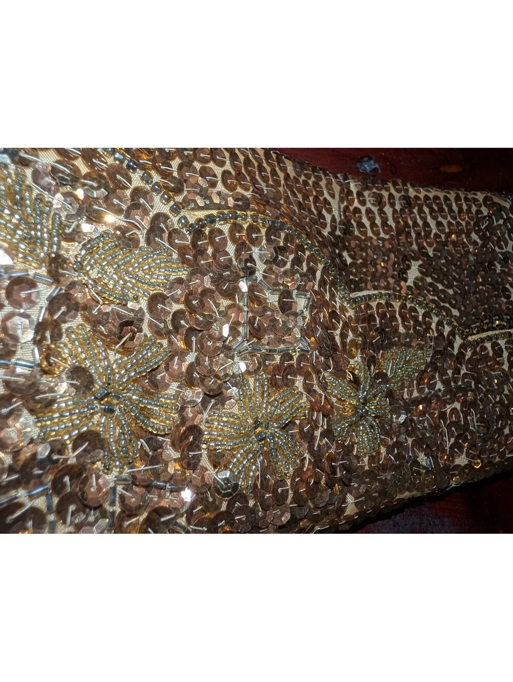 Vintage La Regale Gold Sequin Evening Clutch Bag